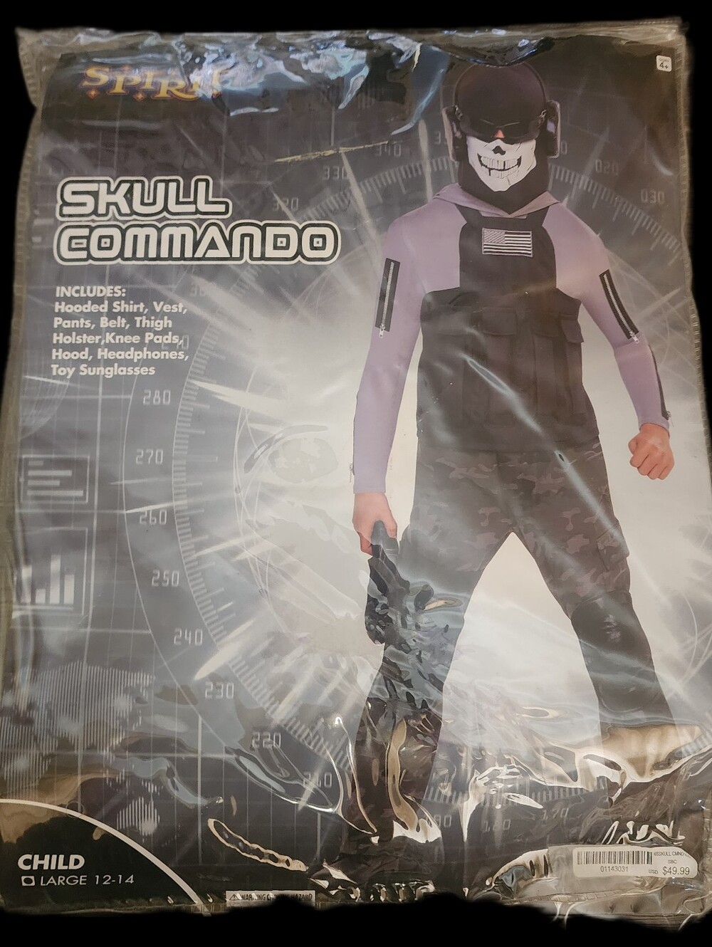 Kids Skull Commando Costume Large 12-14 Tactical Vest Pants Mask & Toys - Picture 2 of 4